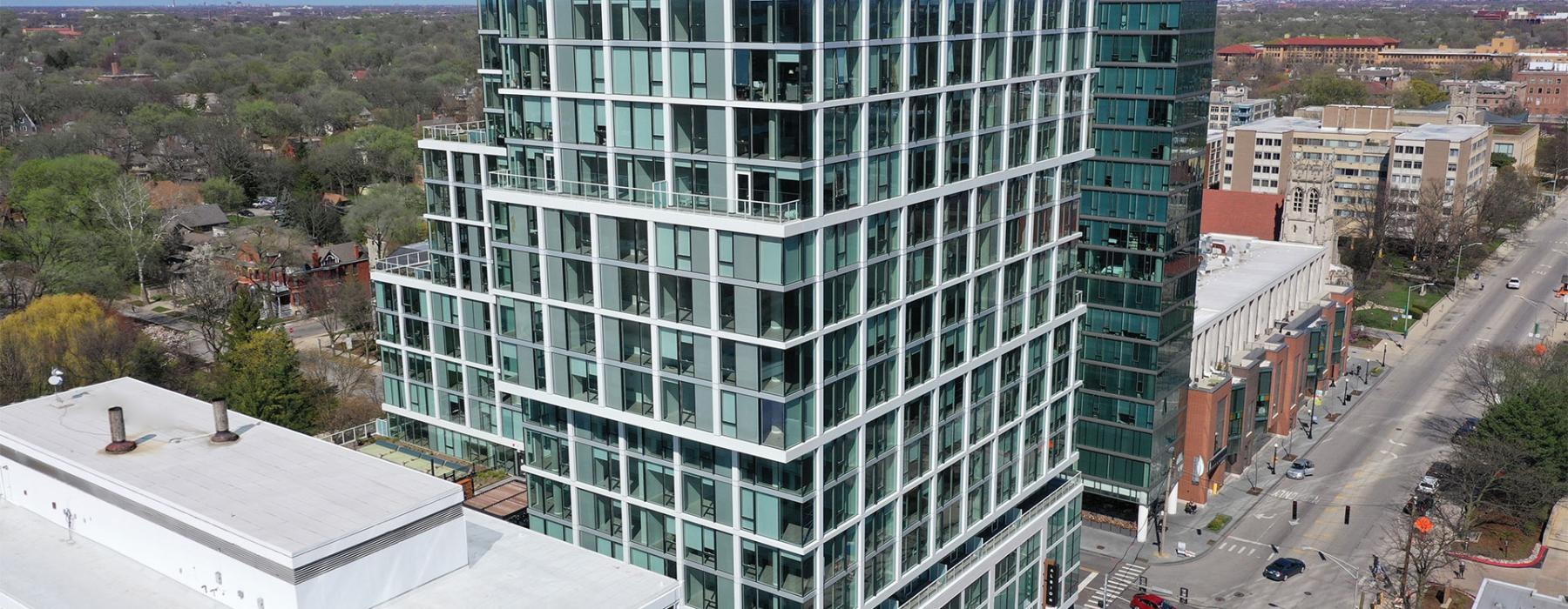 a high angle view of a building